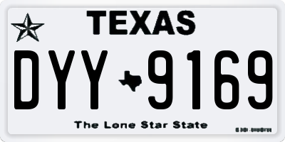 TX license plate DYY9169
