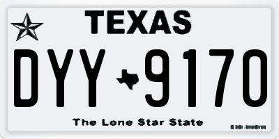 TX license plate DYY9170