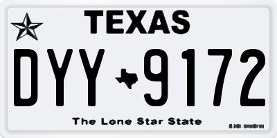 TX license plate DYY9172