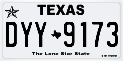TX license plate DYY9173