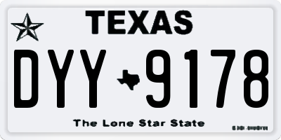 TX license plate DYY9178