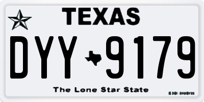 TX license plate DYY9179