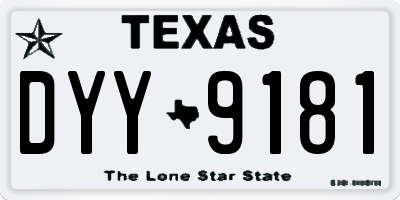 TX license plate DYY9181