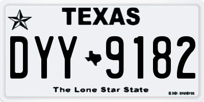 TX license plate DYY9182