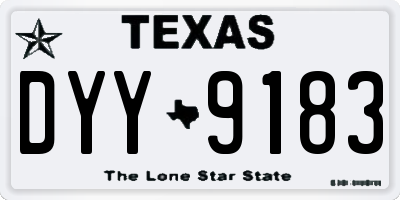 TX license plate DYY9183