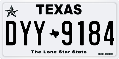 TX license plate DYY9184