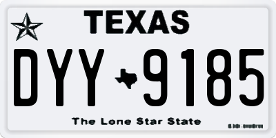 TX license plate DYY9185