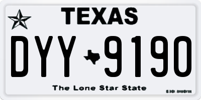 TX license plate DYY9190