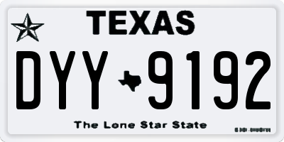TX license plate DYY9192