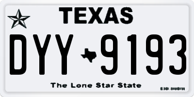 TX license plate DYY9193