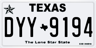 TX license plate DYY9194