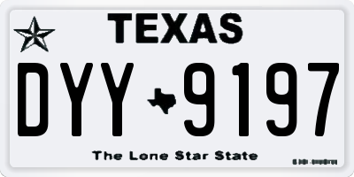 TX license plate DYY9197