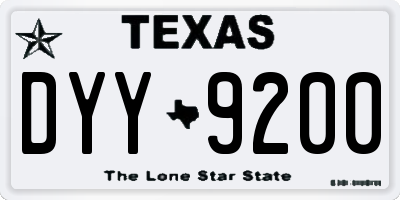 TX license plate DYY9200