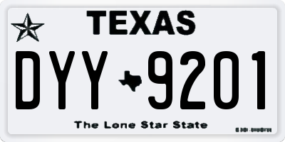 TX license plate DYY9201