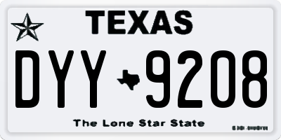 TX license plate DYY9208
