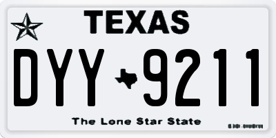 TX license plate DYY9211