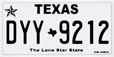 TX license plate DYY9212