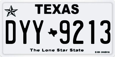 TX license plate DYY9213