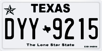 TX license plate DYY9215
