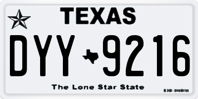TX license plate DYY9216