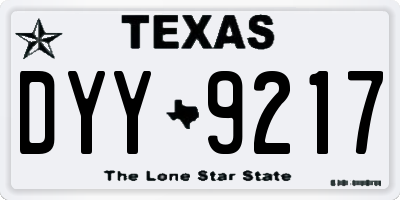 TX license plate DYY9217