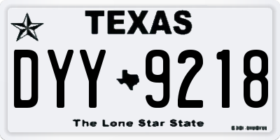 TX license plate DYY9218