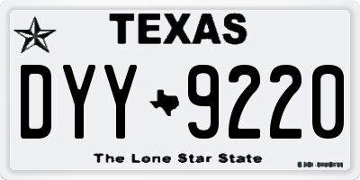 TX license plate DYY9220