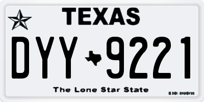 TX license plate DYY9221