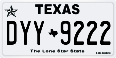 TX license plate DYY9222