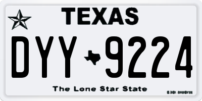 TX license plate DYY9224