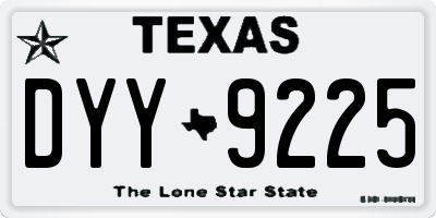 TX license plate DYY9225