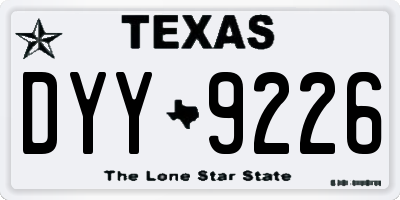TX license plate DYY9226