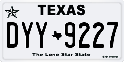TX license plate DYY9227