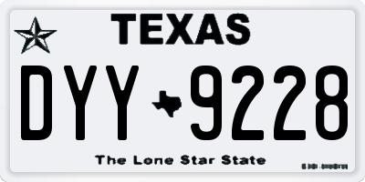 TX license plate DYY9228