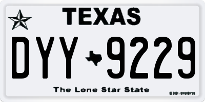 TX license plate DYY9229