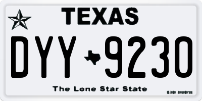 TX license plate DYY9230