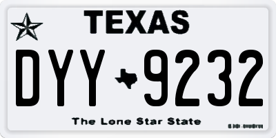 TX license plate DYY9232