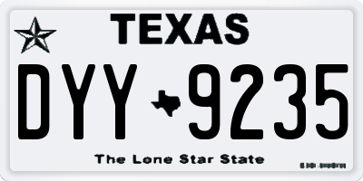 TX license plate DYY9235