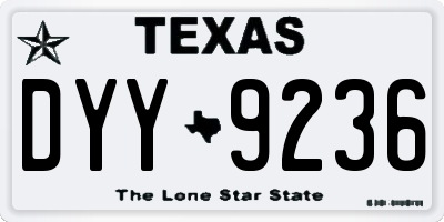 TX license plate DYY9236