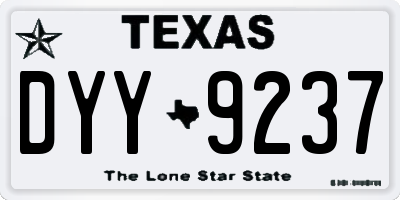 TX license plate DYY9237