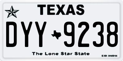 TX license plate DYY9238