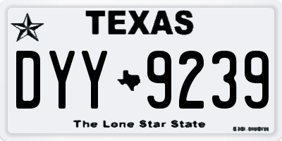 TX license plate DYY9239