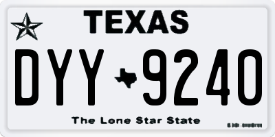 TX license plate DYY9240