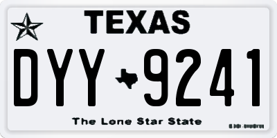 TX license plate DYY9241