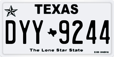 TX license plate DYY9244