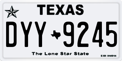 TX license plate DYY9245