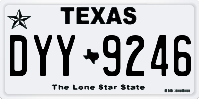 TX license plate DYY9246