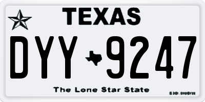TX license plate DYY9247