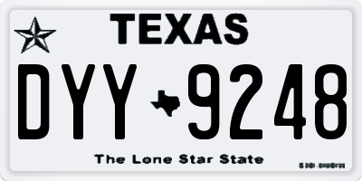 TX license plate DYY9248