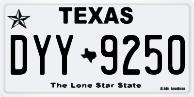 TX license plate DYY9250